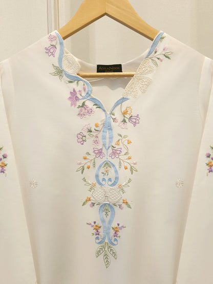 2 Piece - Embroidered Cambric Suit