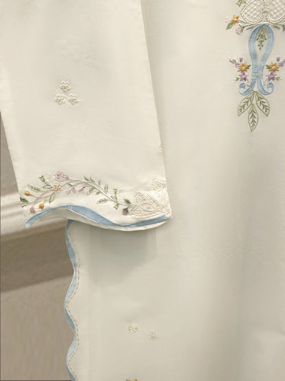 2 Piece - Embroidered Cambric Suit