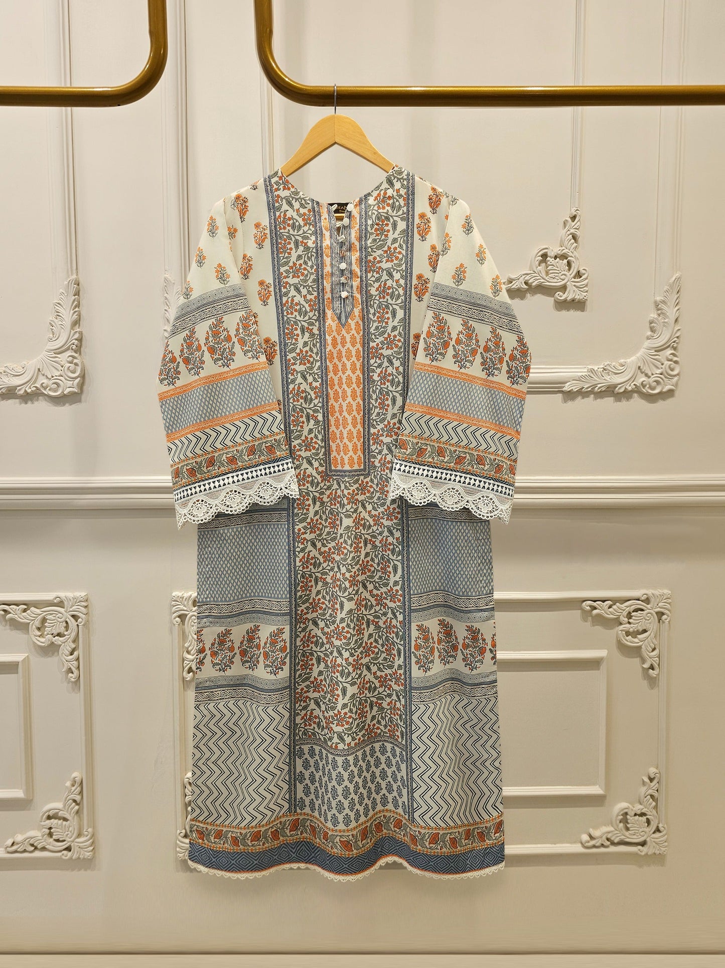 Elegant Digital Printed Cambric Shirt