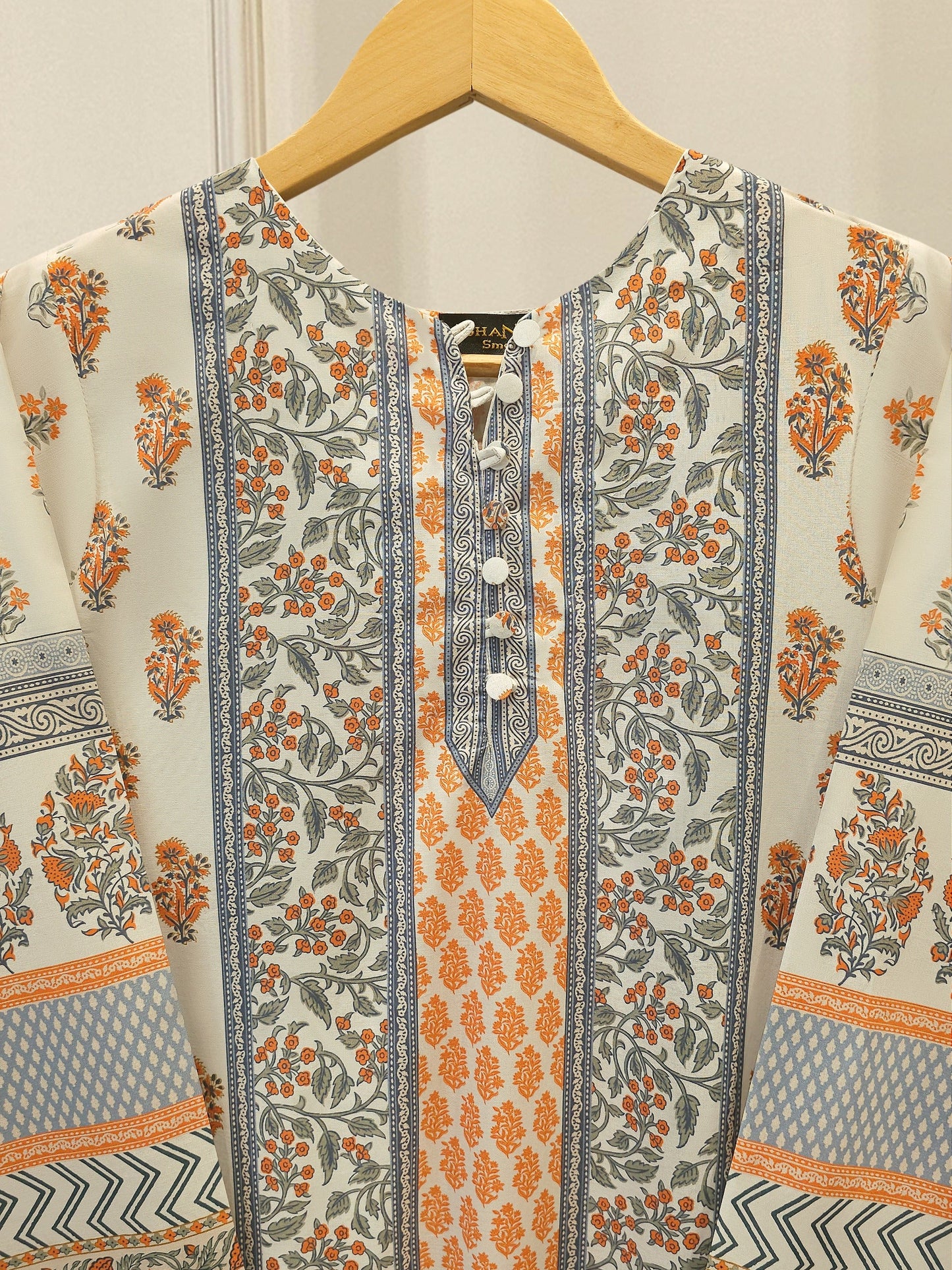 Elegant Digital Printed Cambric Shirt