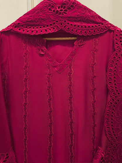 3 Piece - Pure Embroidered Cotton Net Suit