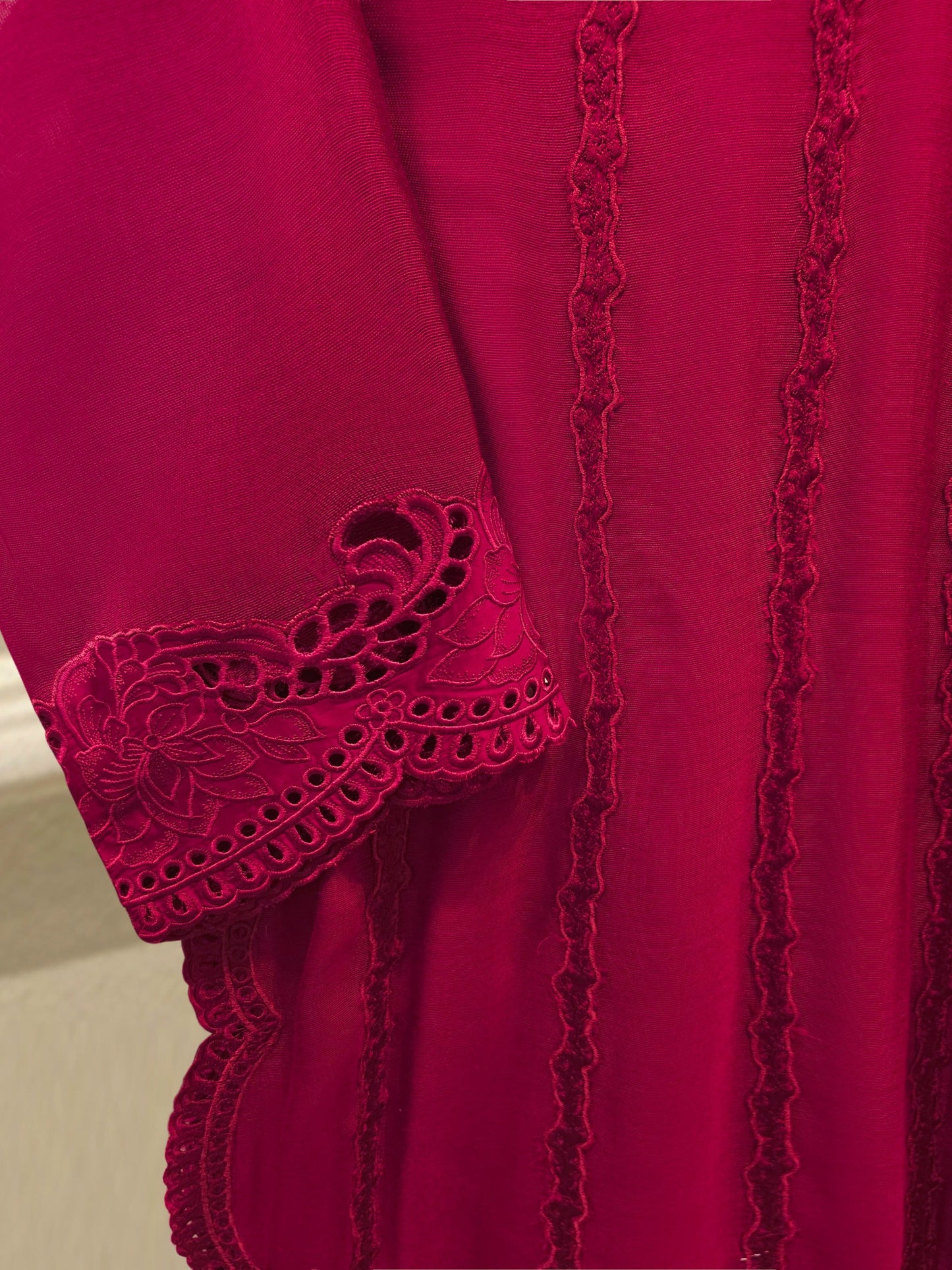 3 Piece - Pure Embroidered Cotton Net Suit