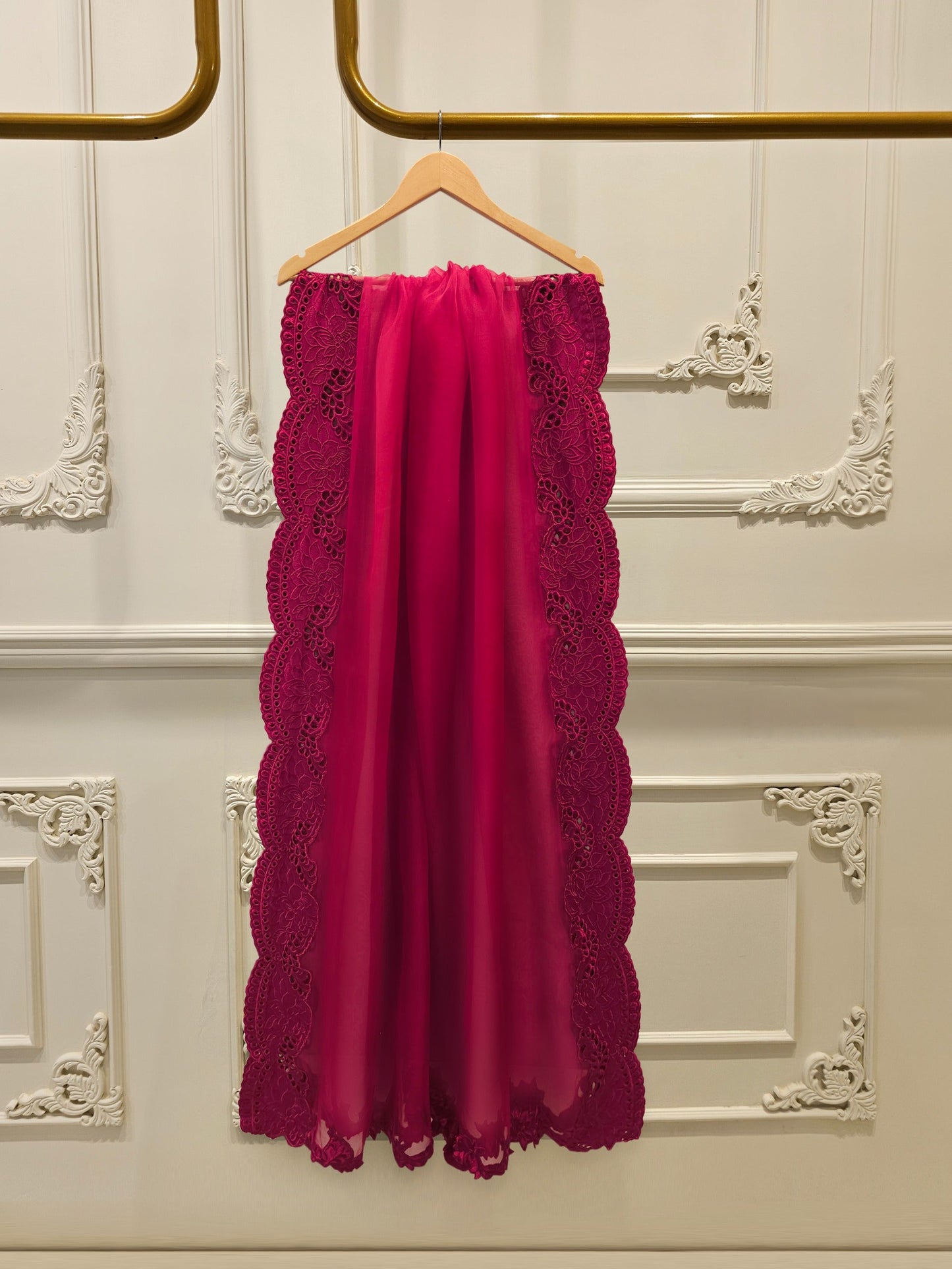 3 Piece - Pure Embroidered Cotton Net Suit