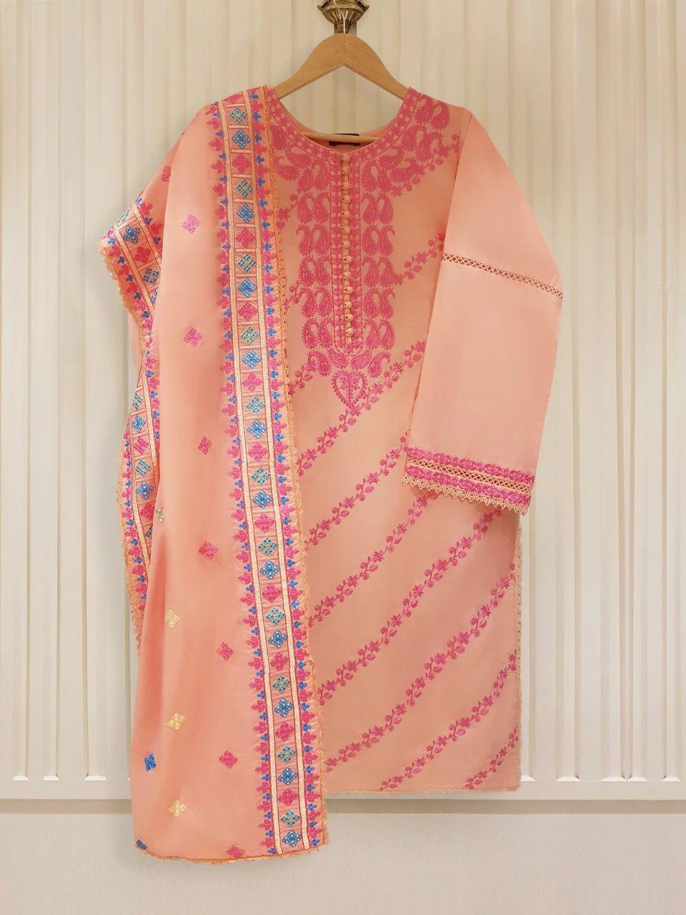 2 Pcs Embroidery Cotton Lawn
