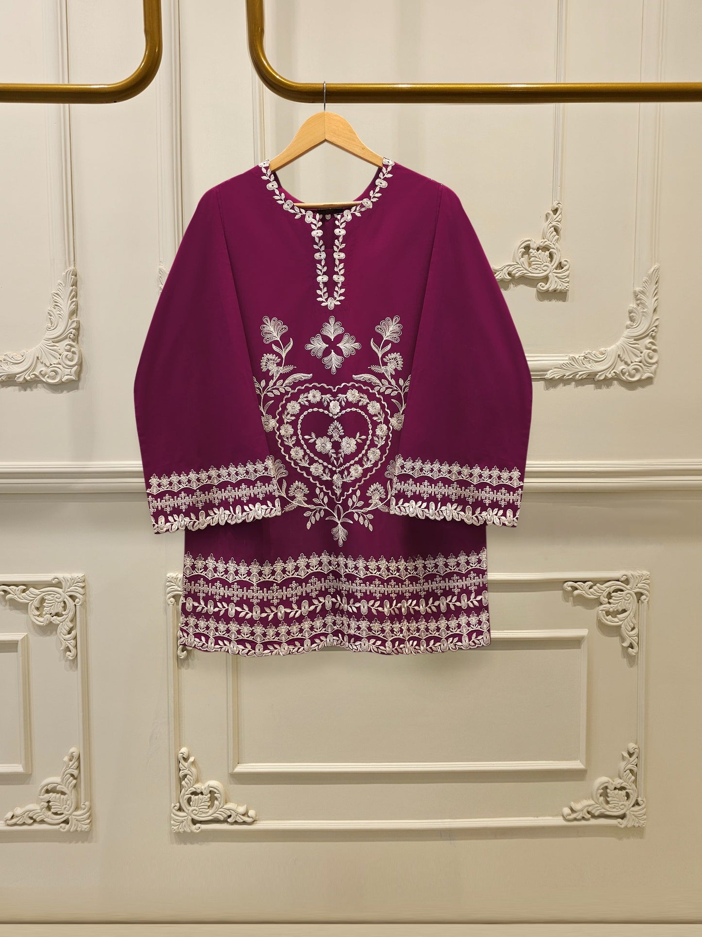 2 Piece - Embroidered Cambric Suit