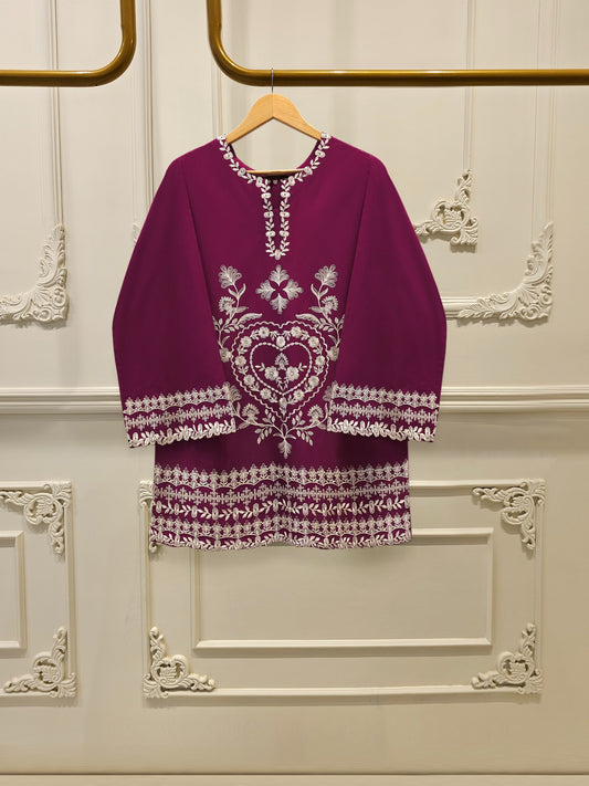 2 Piece - Embroidered Cambric Suit