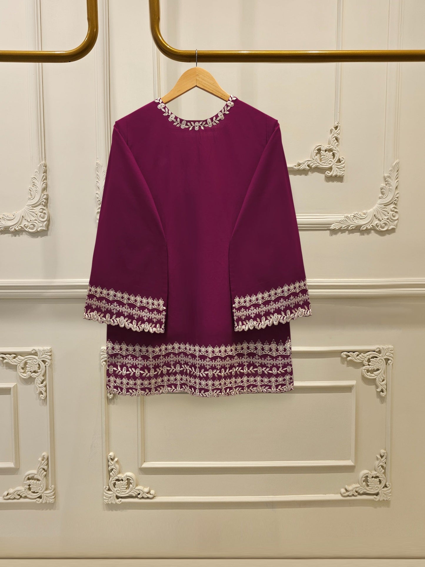 2 Piece - Embroidered Cambric Suit