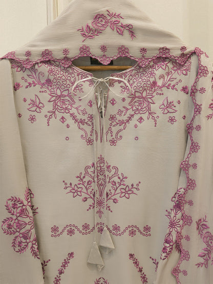 3 Piece - Pure Khaddi Silk Embroidered Suit
