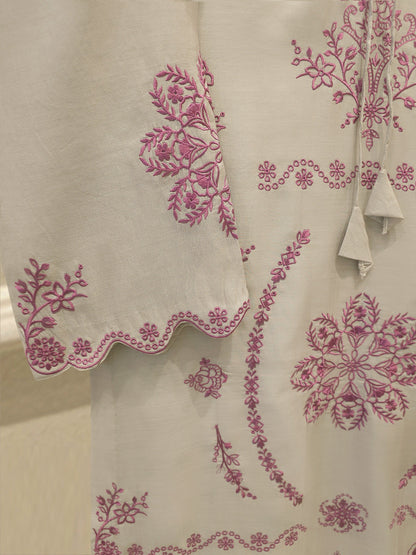 3 Piece - Pure Khaddi Silk Embroidered Suit