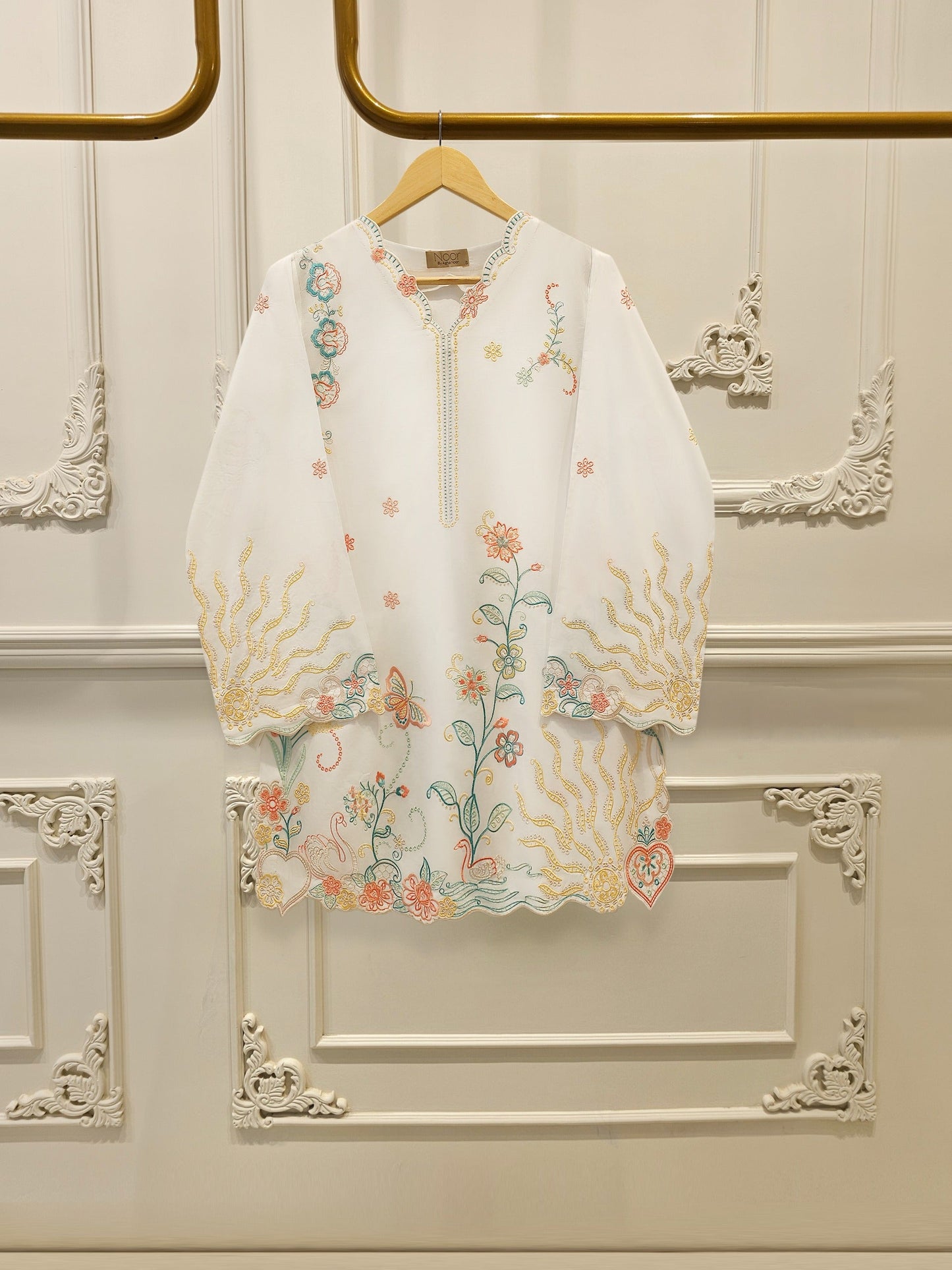 2 Piece - Embroidered Cambric Suit