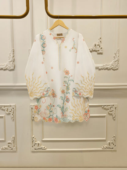 2 Piece - Embroidered Cambric Suit
