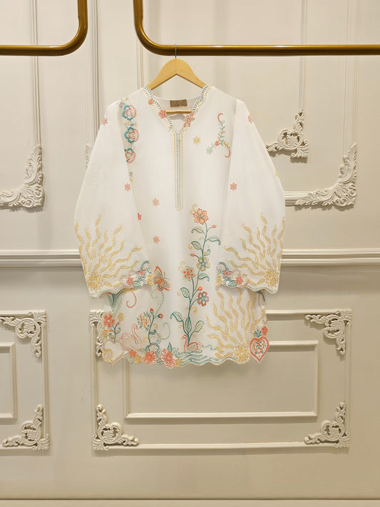 2 Piece - Embroidered Cambric Suit