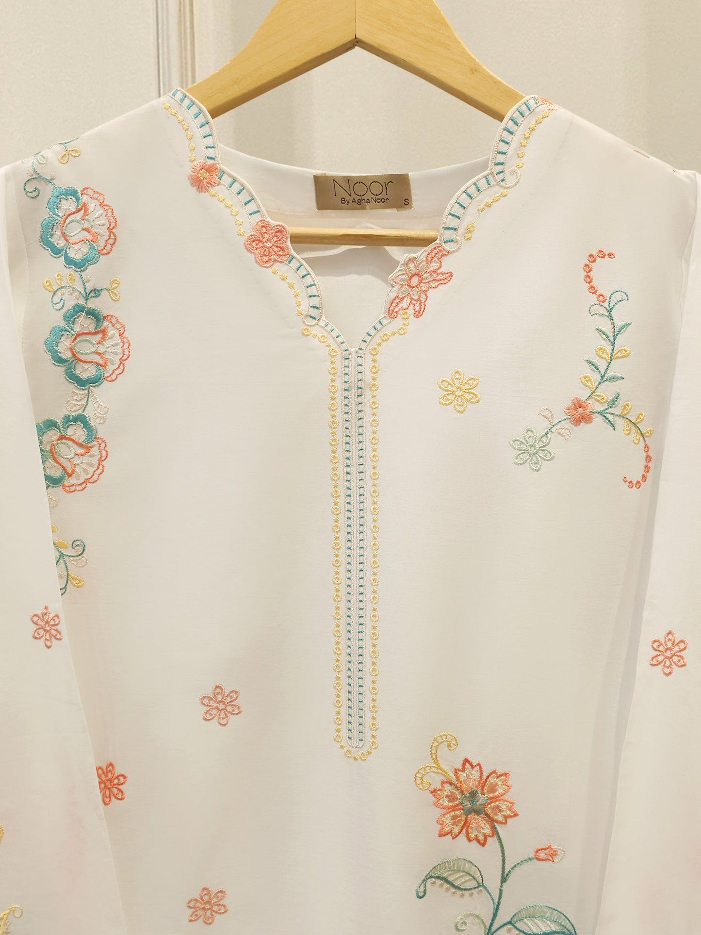 2 Piece - Embroidered Cambric Suit
