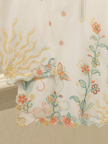 2 Piece - Embroidered Cambric Suit