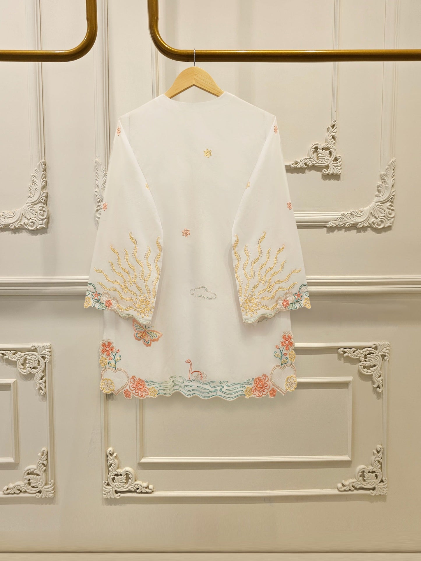 2 Piece - Embroidered Cambric Suit