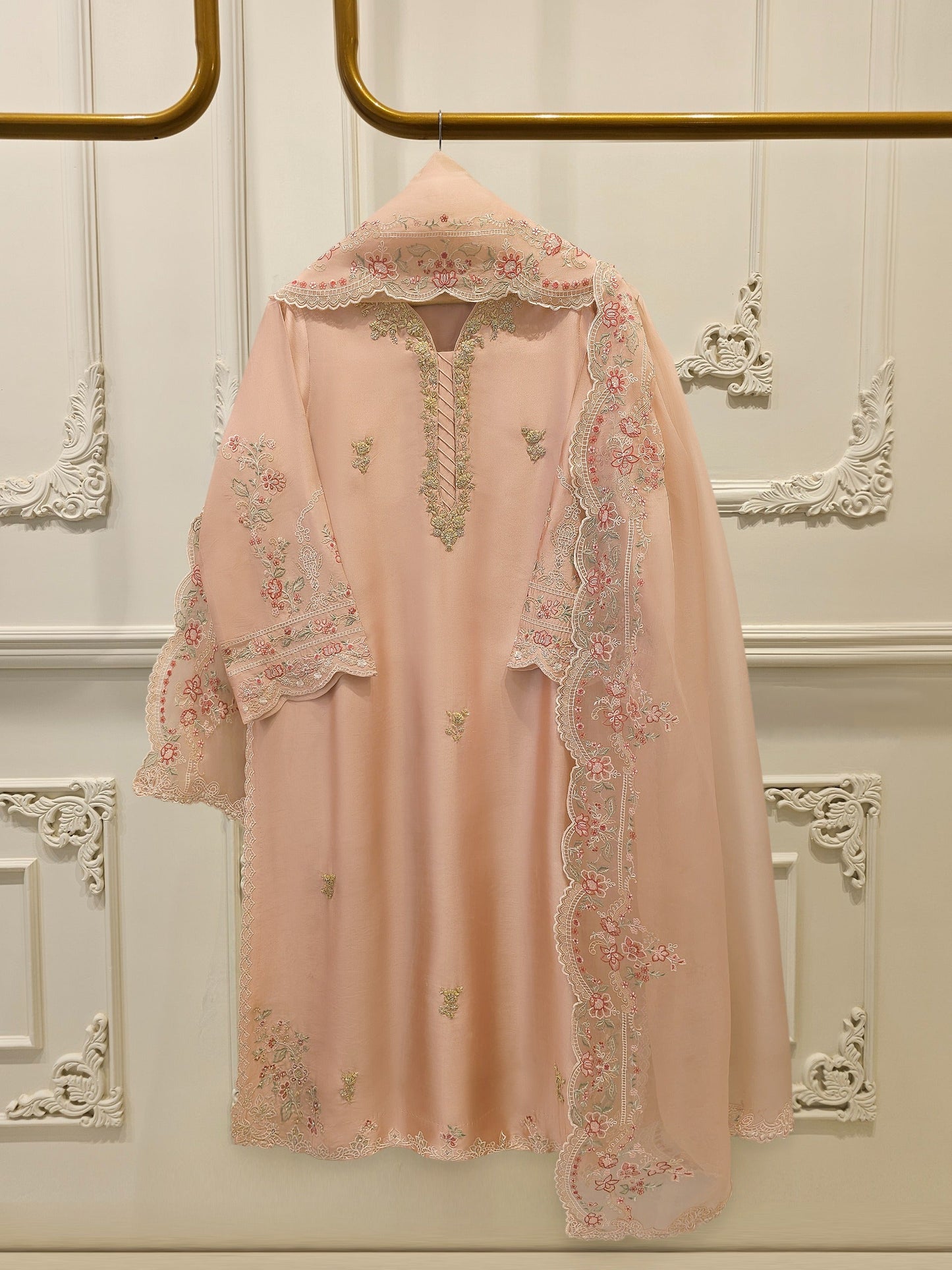 3 Piece- Pure Shisha Silk Embroidered Suit S114921