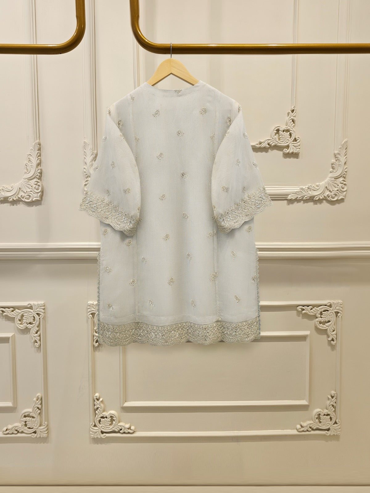 3 Piece - Pure Embroidered Cotton Net Suit