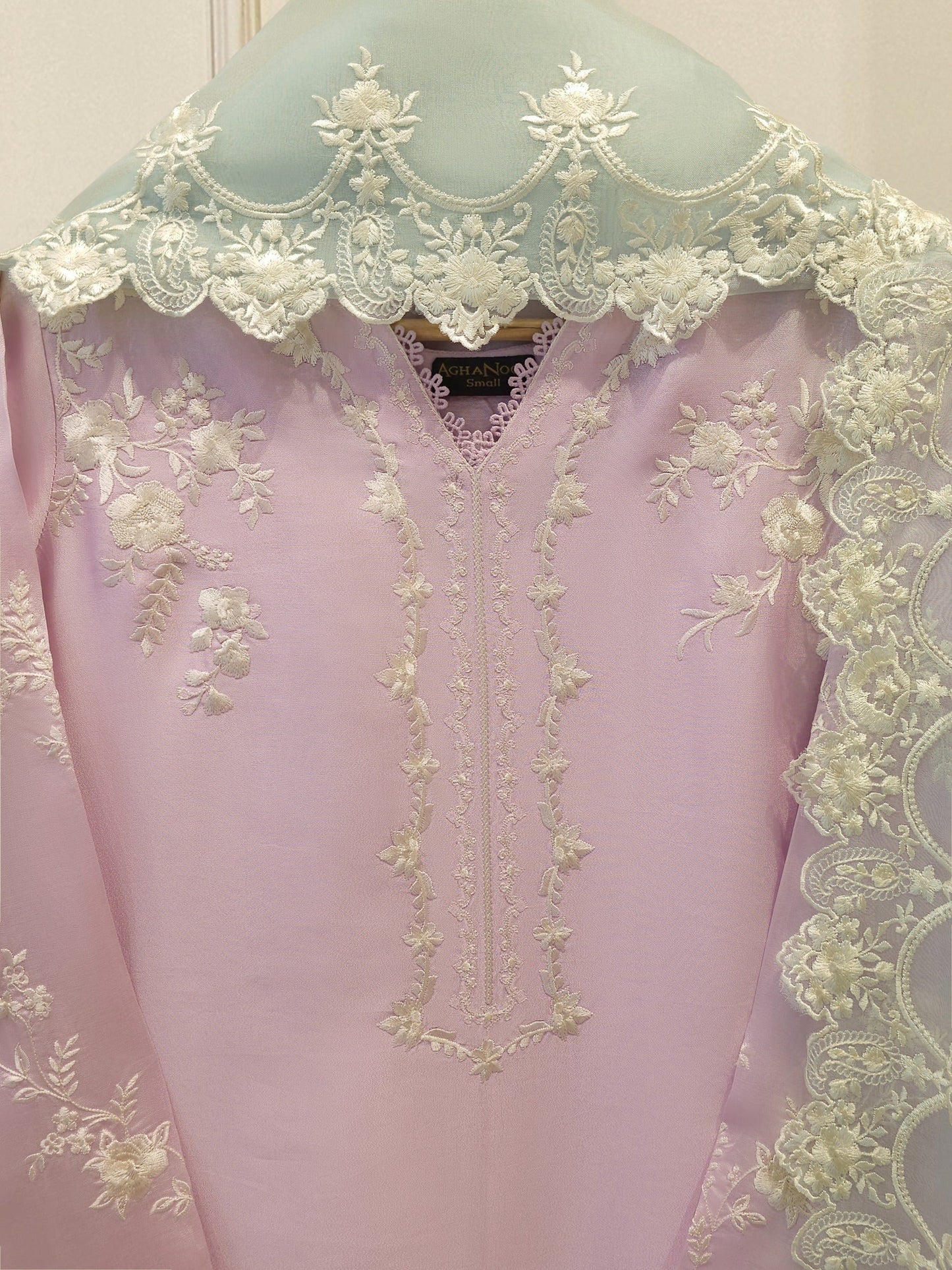 3 Piece- Pure Shisha Silk Embroidered Suit