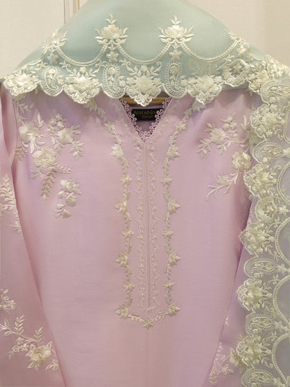 3 Piece- Pure Shisha Silk Embroidered Suit