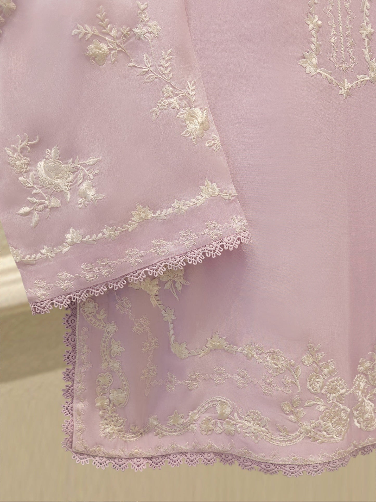 3 Piece- Pure Shisha Silk Embroidered Suit