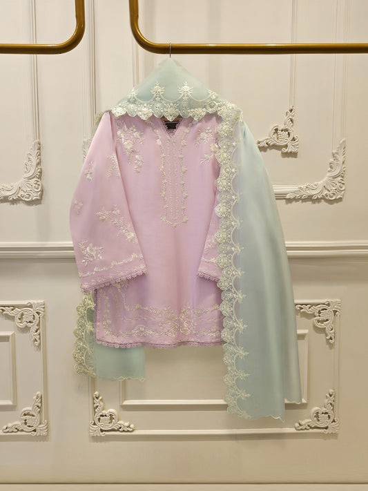 3 Piece- Pure Shisha Silk Embroidered Suit