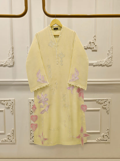 2 Piece - Pure Embroidered Cotton Net Suit