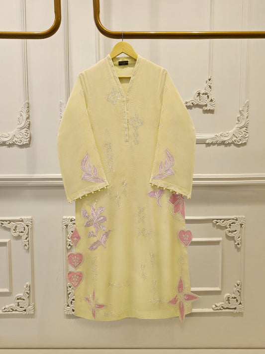 2 Piece - Pure Embroidered Cotton Net Suit