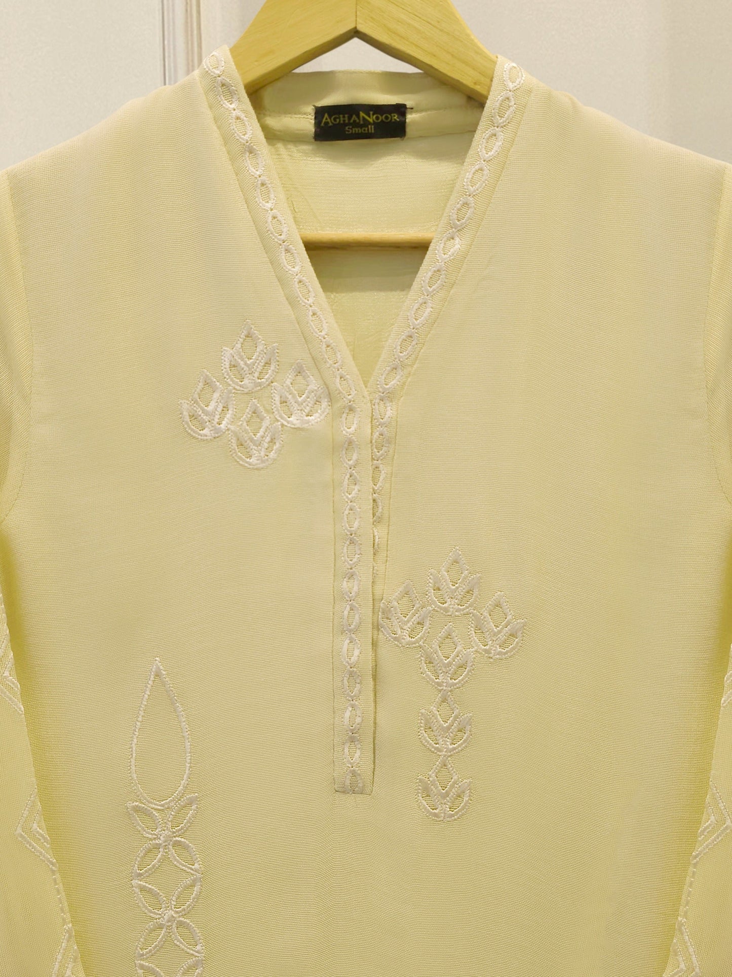 2 Piece - Pure Embroidered Cotton Net Suit