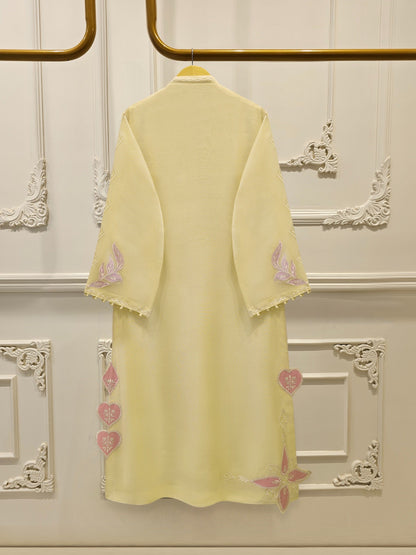 2 Piece - Pure Embroidered Cotton Net Suit