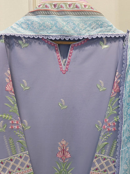 3 Piece - Embroidered Cambric Suit