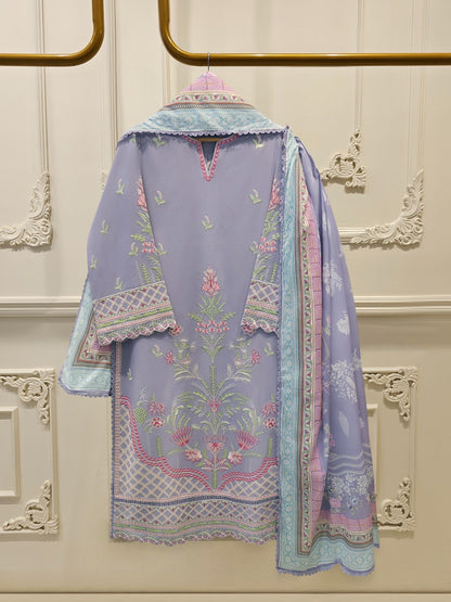 3 Piece - Embroidered Cambric Suit