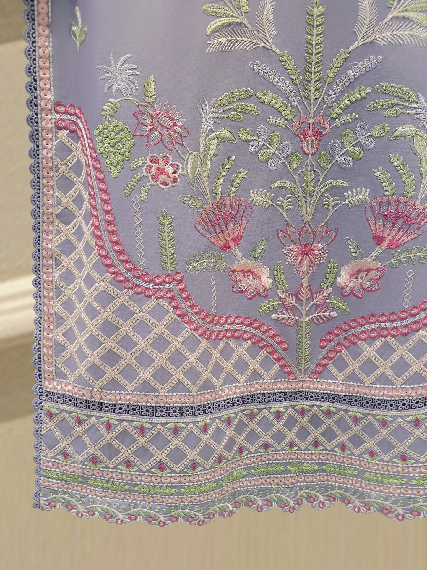 3 Piece - Embroidered Cambric Suit