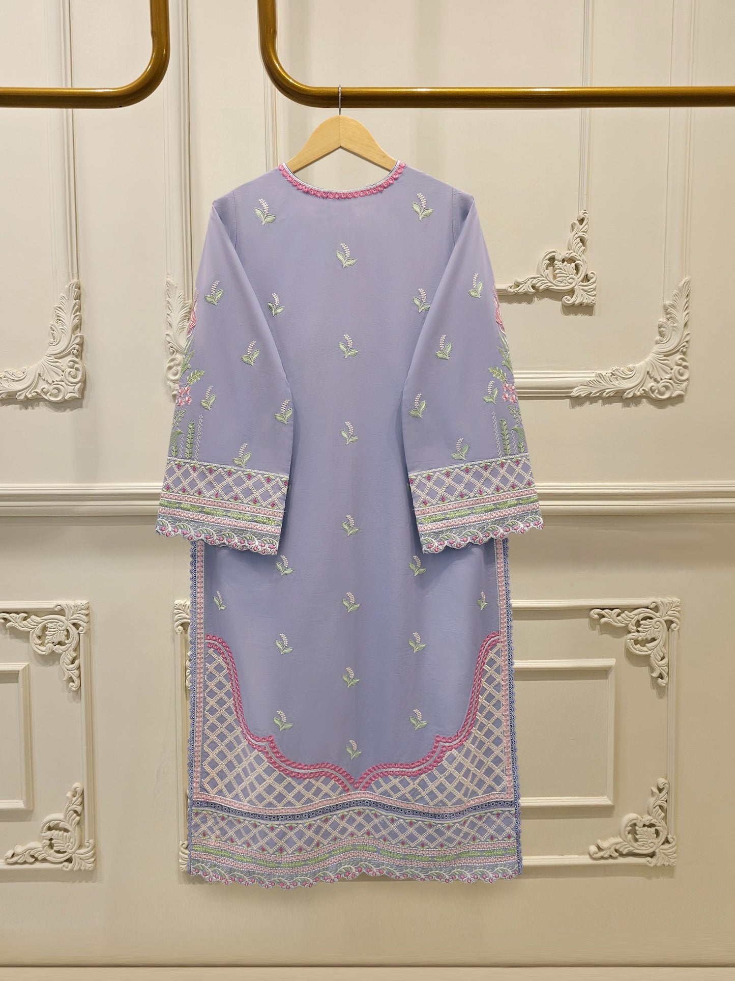 3 Piece - Embroidered Cambric Suit