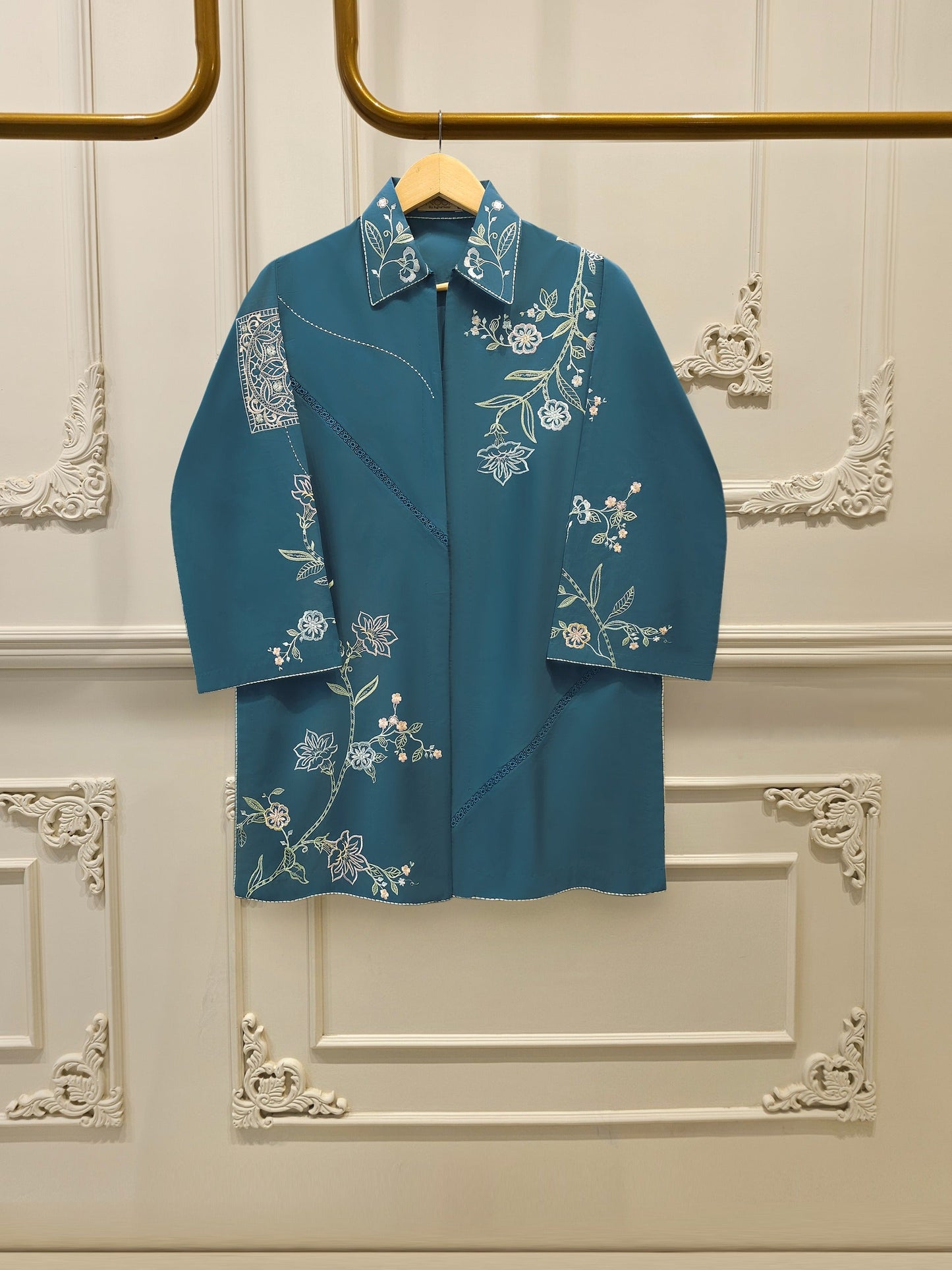 2 Piece - Embroidered Cambric Suit