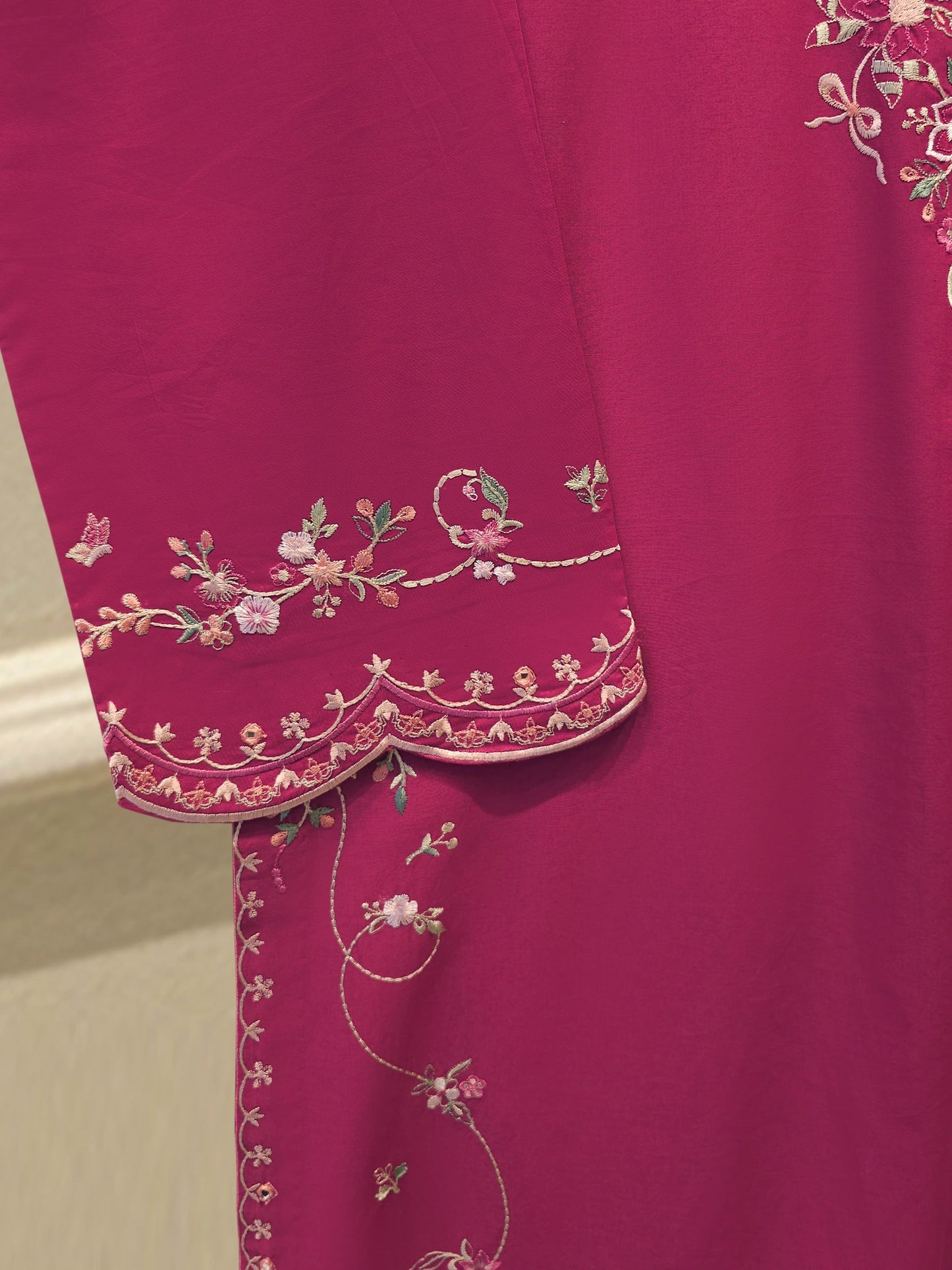 2 Piece - Embroidered Cambric Suit