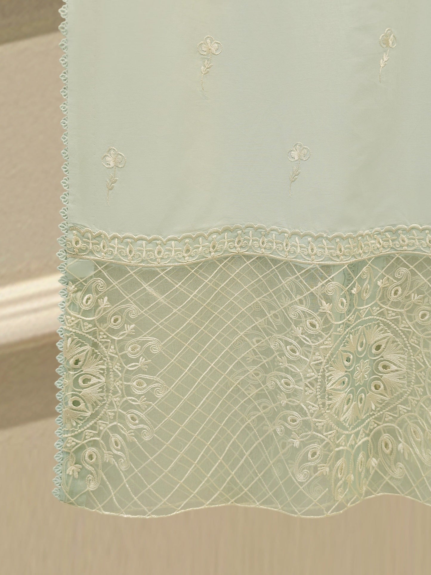 3 Piece - Embroidered Cambric Suit