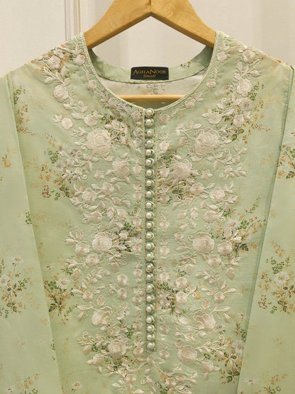 Embroidered Digital Printed Cambric Shirt