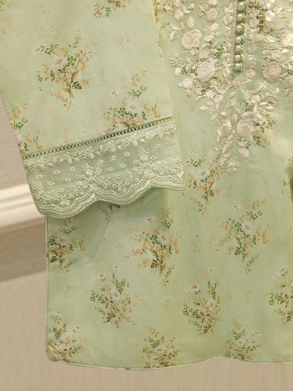 Embroidered Digital Printed Cambric Shirt