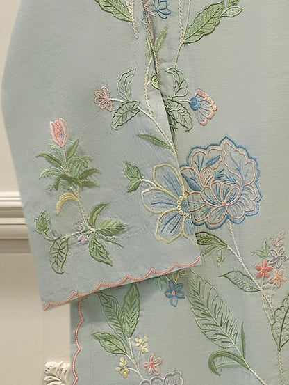 Pure Khaddi Silk Embroidered Shirt