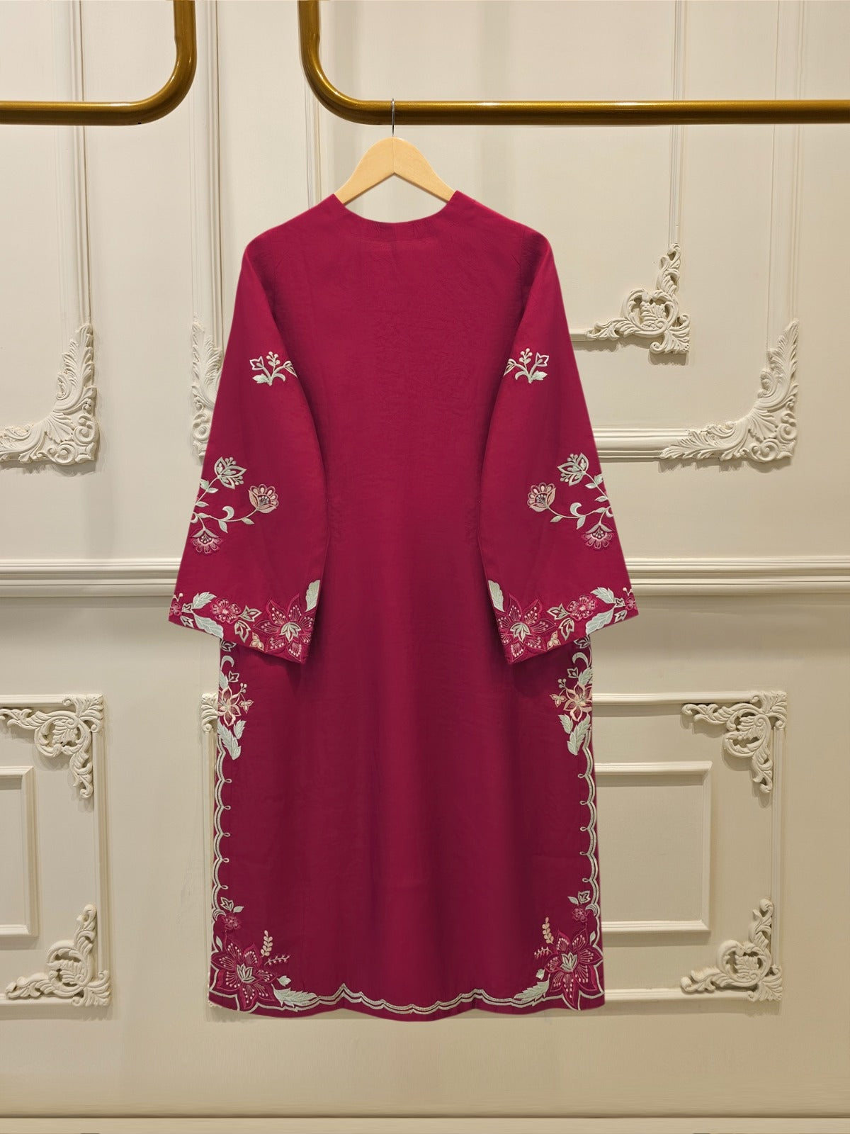 Pure Khaddi Silk Embroidered Shirt