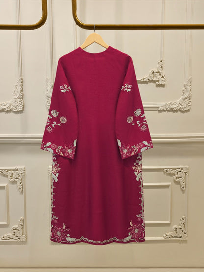 Pure Khaddi Silk Embroidered Shirt