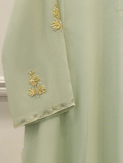 Pure Embroidered Cotton Net Suit