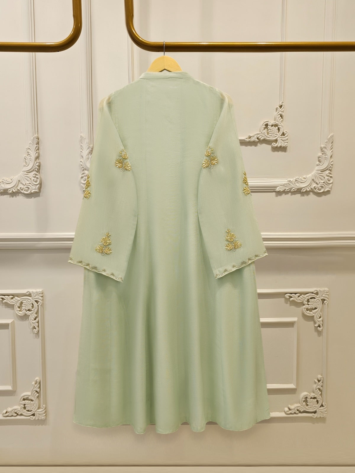 Pure Embroidered Cotton Net Suit