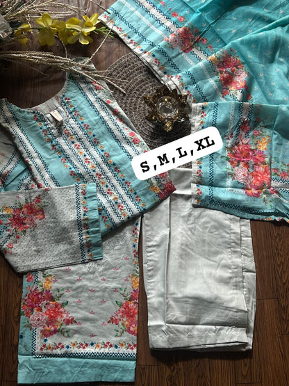 Bin Saeed 3pcs Printed Suits