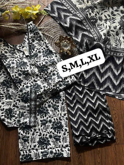 Bin Saeed 3pcs Printed Suits