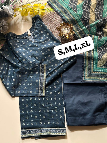 Bin Saeed 3pcs Printed Suits