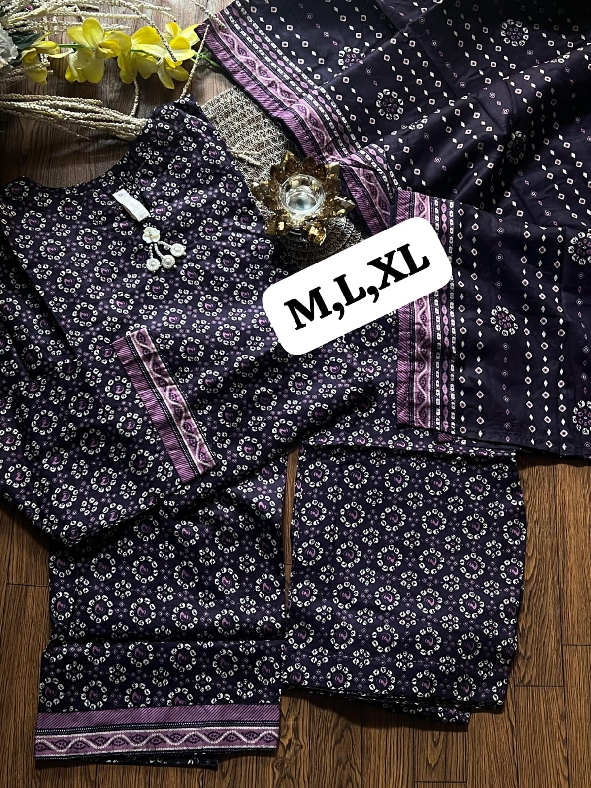 Bin Saeed 3pcs Printed Suits