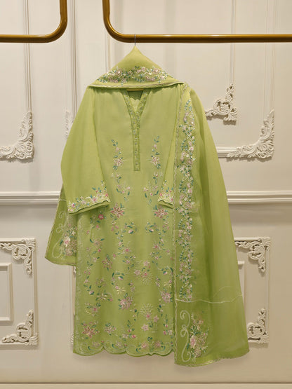3 Piece - Pure Khaddi Silk Embroidered Suit S115092