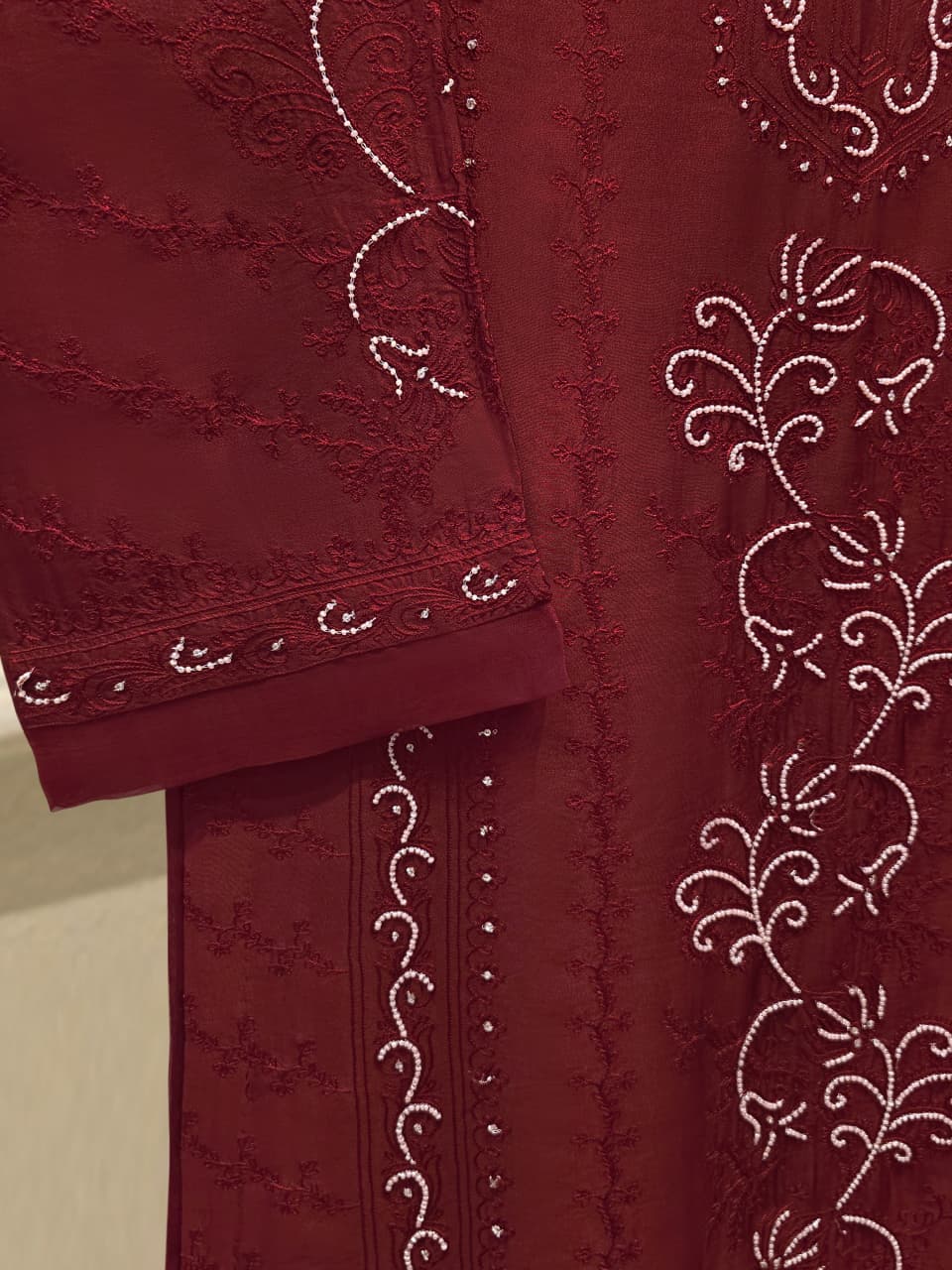 AGHA NOOR Pure Embroidered Shisha Silk Shirt S115123