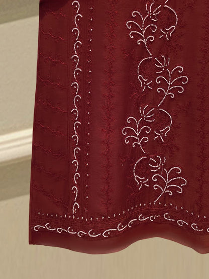 AGHA NOOR Pure Embroidered Shisha Silk Shirt S115123